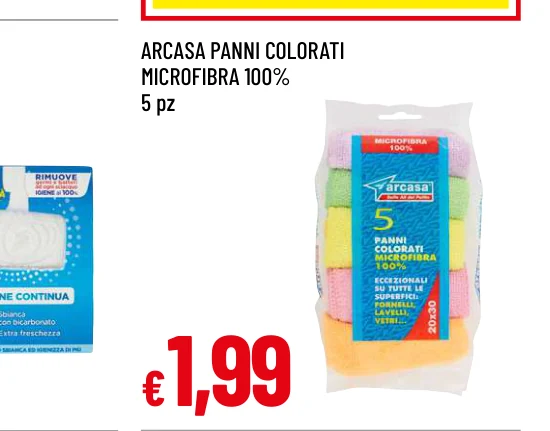 ARCASA PANNI COLORATI MICROFIBRA 100%
