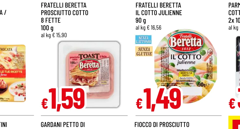 PROSCIUTTO COTTO 8 FETTE - Fratelli Beretta