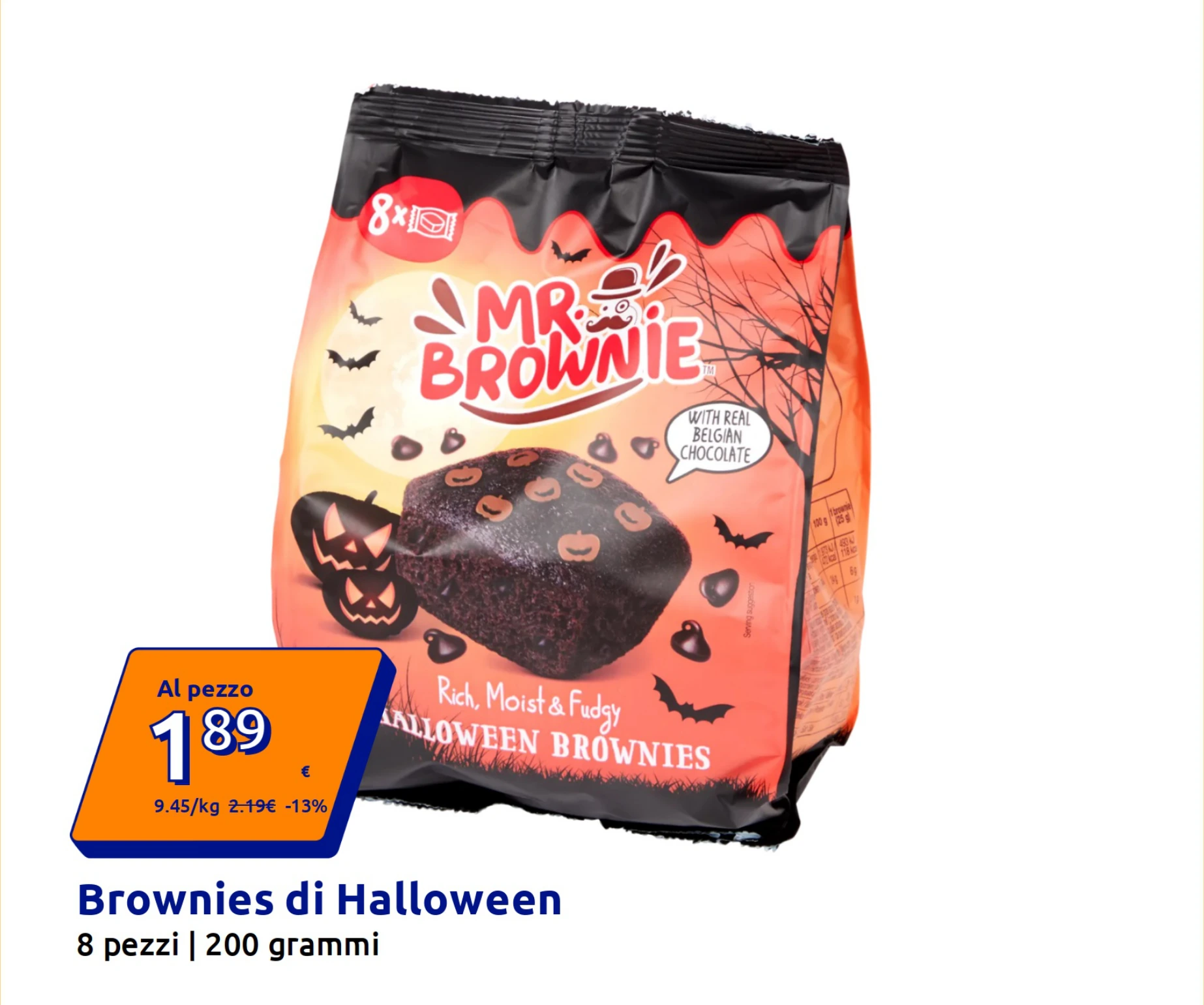 Brownies di Halloween 8 pezzi 200 g