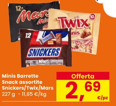 Minis Snickers/Twix/Mars 227 g