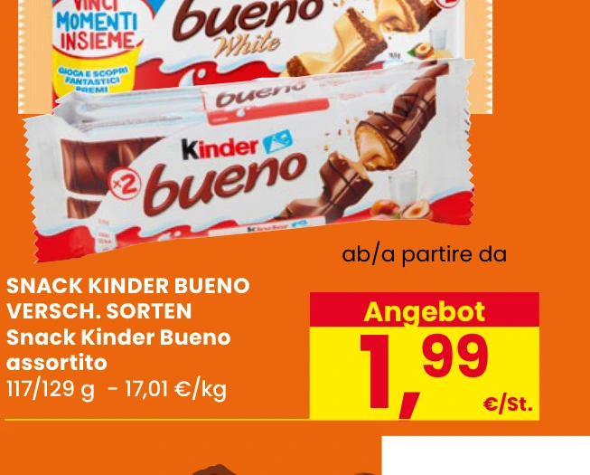 Snack Kinder Bueno assortiti 117/129 g