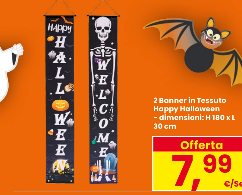 2 banner in tessuto Happy Halloween