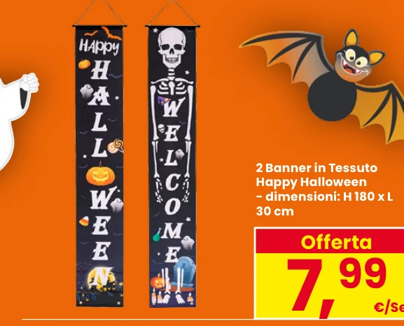 2 banner in tessuto Happy Halloween