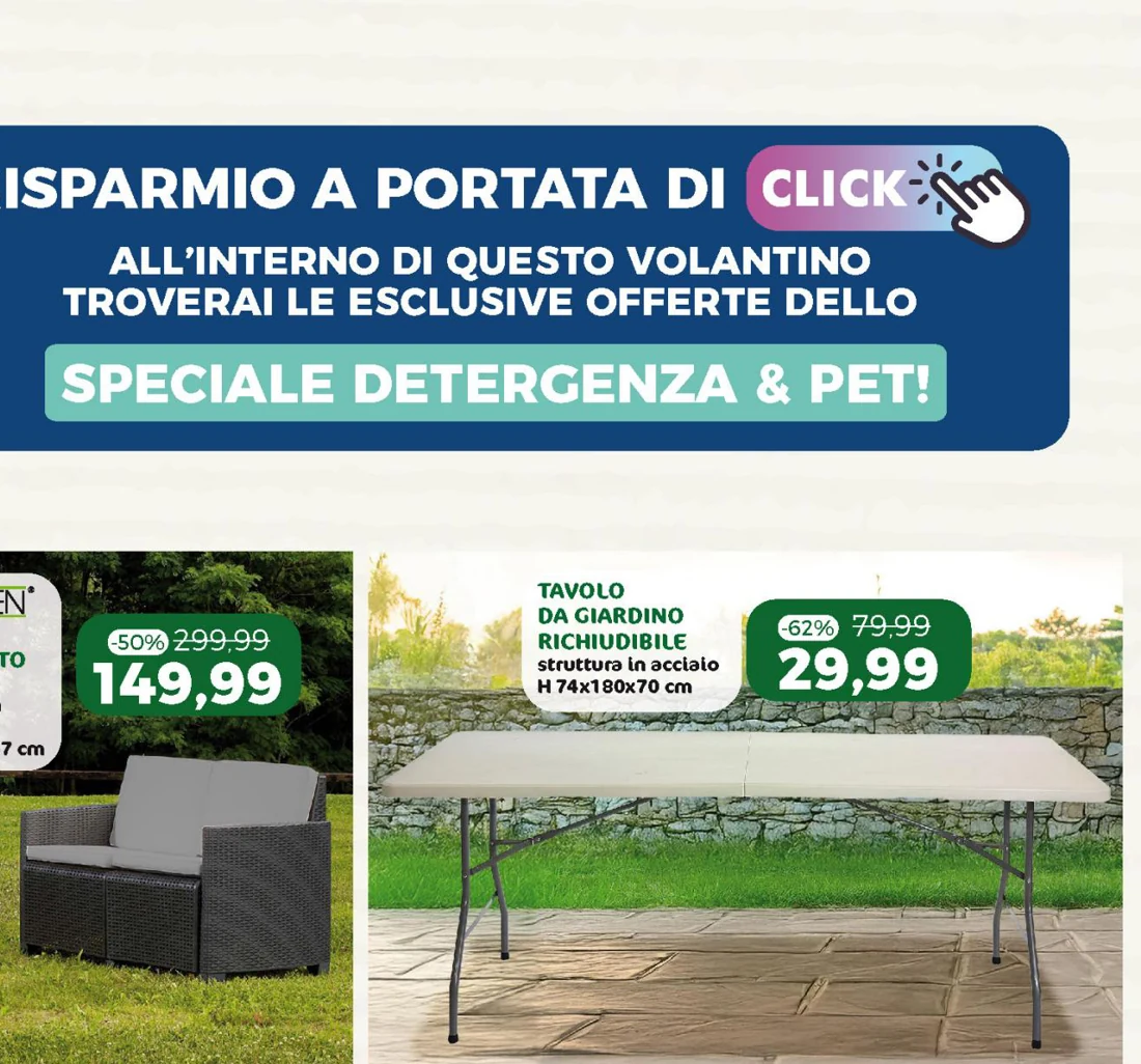 Tavolo da giardino Richiudibile Bianco