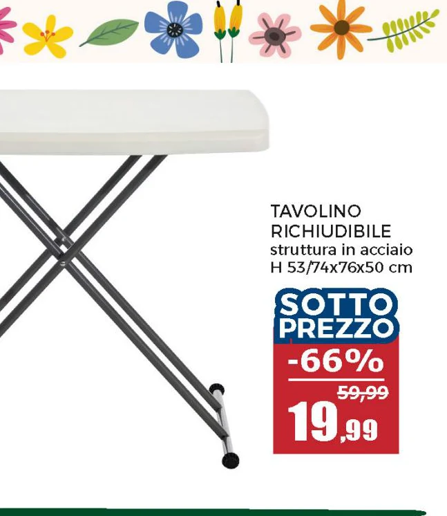 Lettino richiudibile 188x55cm
