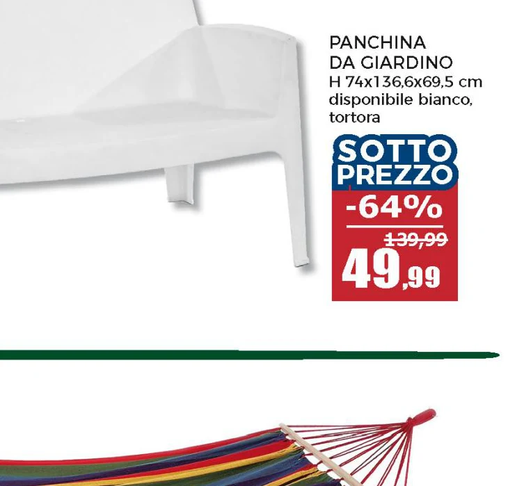 Panchina da giardino in Polipropilene Tortora con Protezione UV