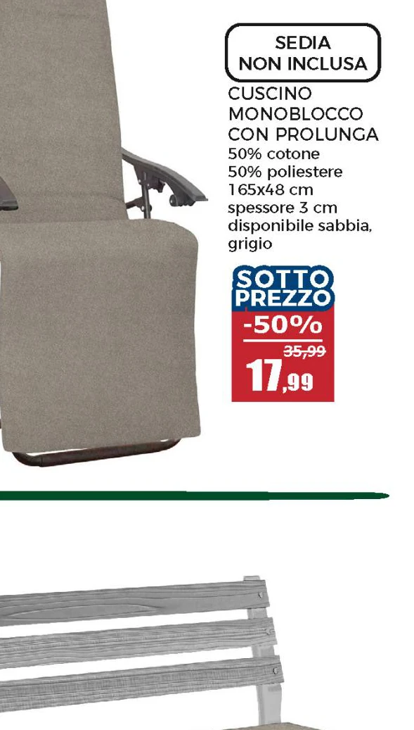 Cuscino Monoblocco Alto con prolunga Tinta Unita Sabbia 165x48 cm