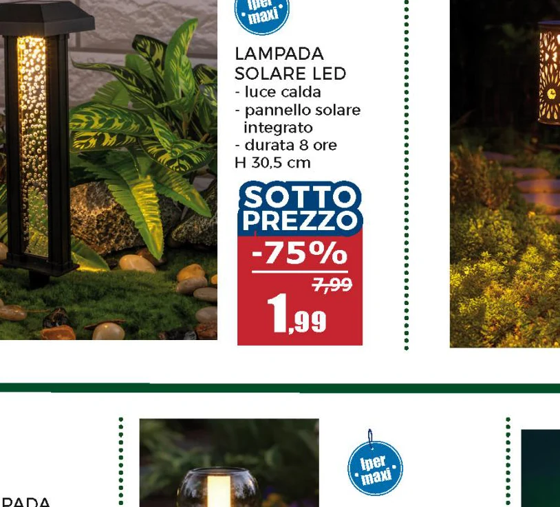 Lampada Solare Led da esterno Segnapasso Luce Calda