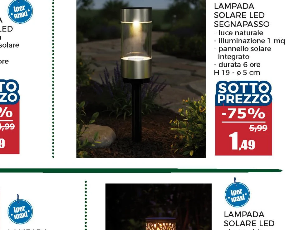 Lampada Solare Led da giardino Luce Calda