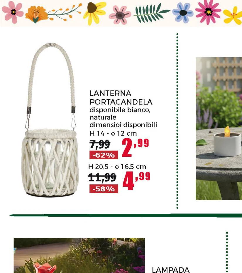 Lanterna Portacandela in Legno e Vetro con Manico Naturale h20,5 cm