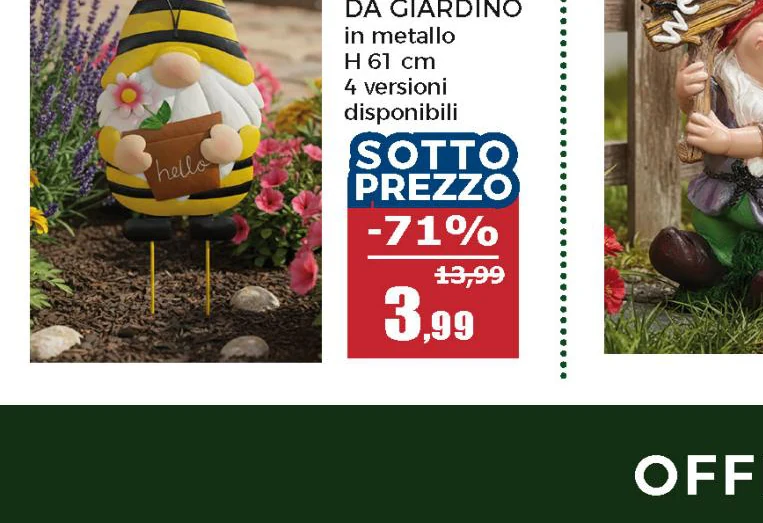 Decorazione per Giardino Gnomo in Metallo h61 cm