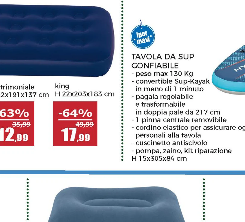 Materasso Matrimoniale Gonfiabile da campeggio Blu