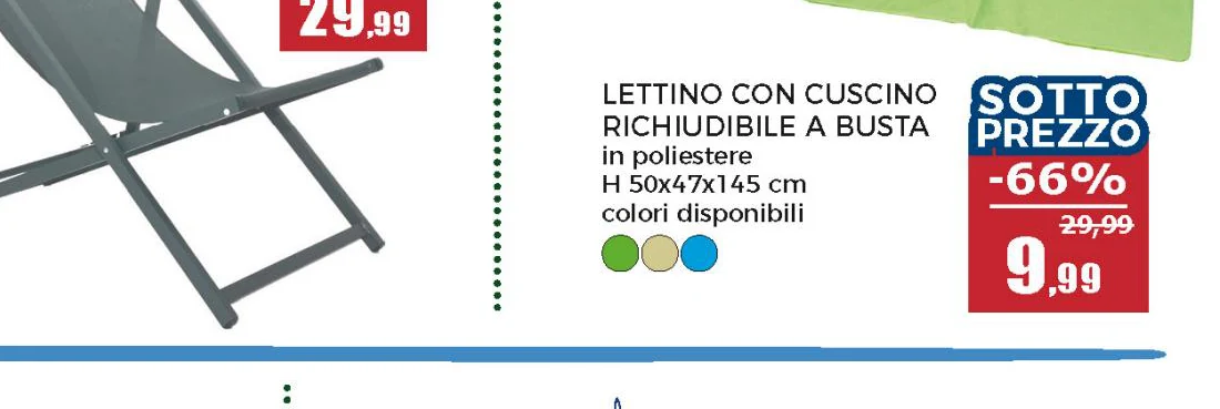 Lettino richiudibile 188x55cm