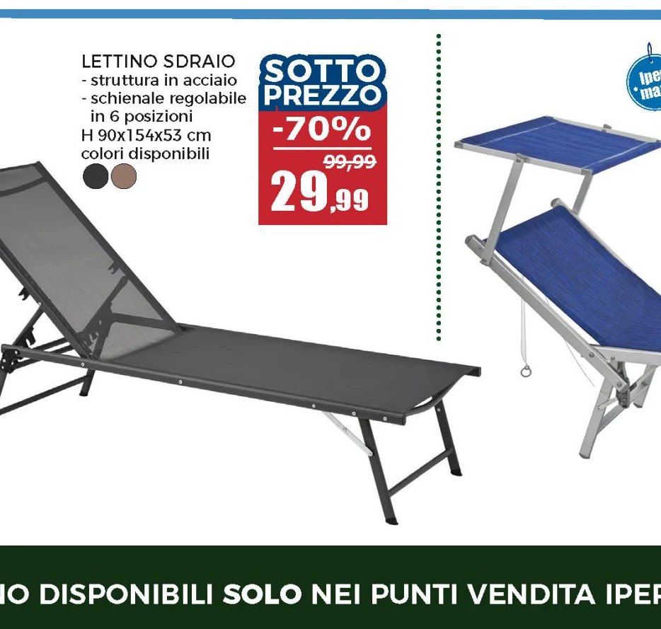 Lettino Sdraio in Acciaio e Tessuto Tortora Schienale Regolabile