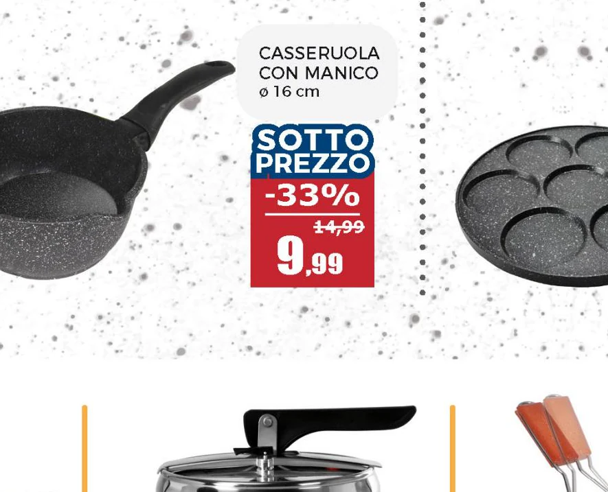 Casseruola con manico e fondo a induzione Linea ChefStone diametro 16 cm