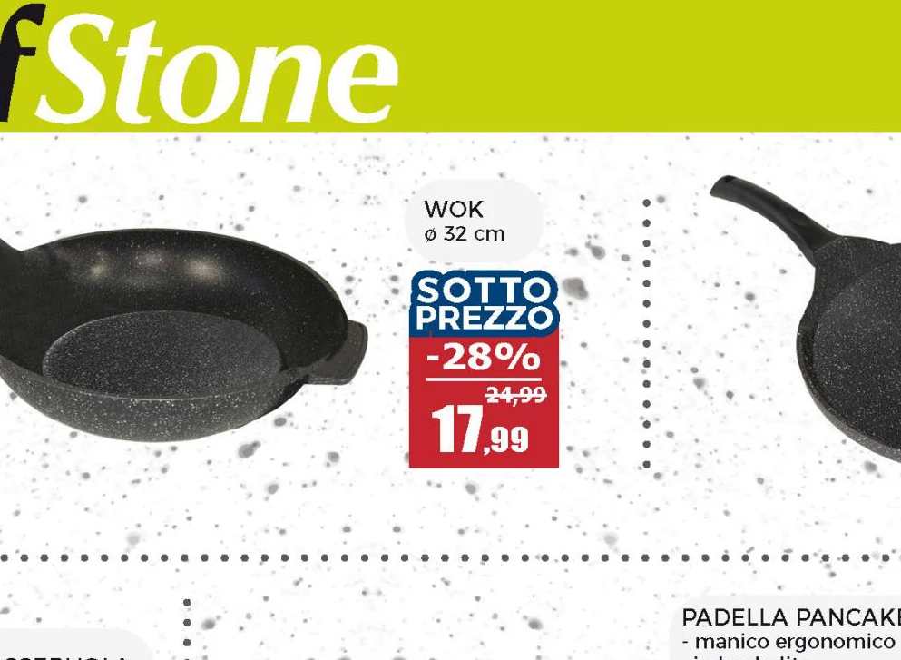Padella Wok in alluminio pressofuso con fondo a induzione Linea ChefStone