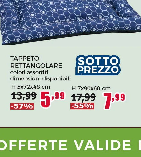 Cuccia Rettangolare per Cani e Gatti con Fondo Antiscivolo 50x40 cm