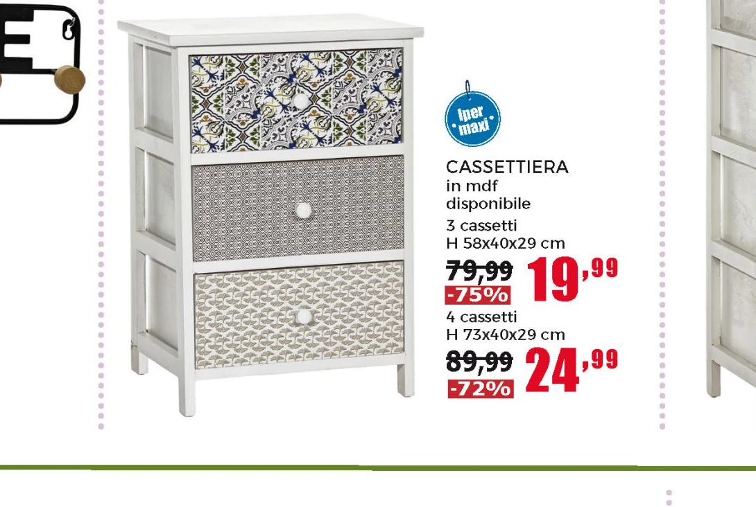 Cassettiera Multiuso 4 Cassetti Linea Woodhandy