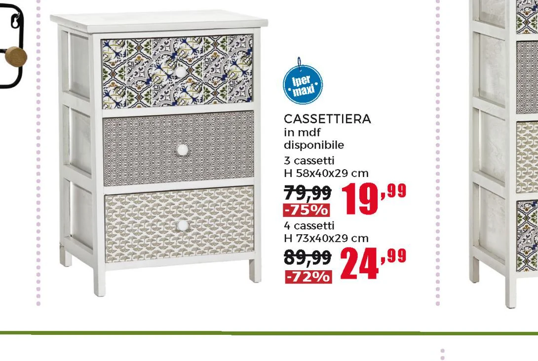 Cassettiera Multiuso Linea Woodhandy 3 Cassetti