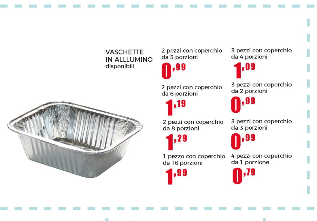 Vaschette in alluminio