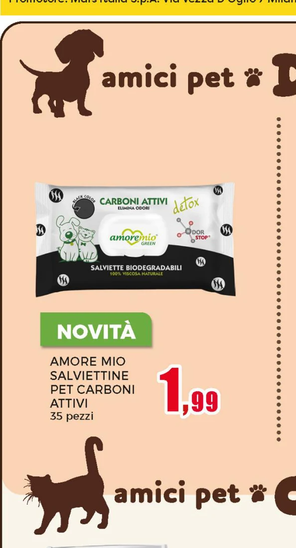 Salviettine pet carboni attivi