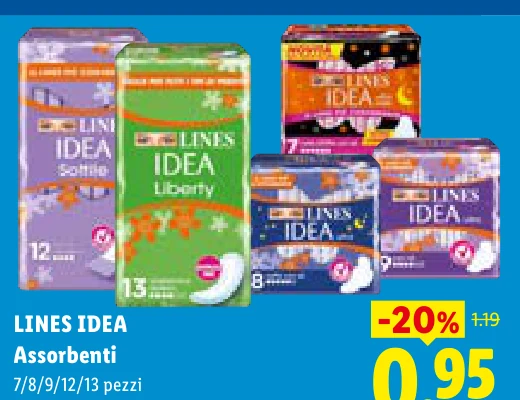 LINES IDEA Assorbenti per 7/8/9/12/13 pezzi
