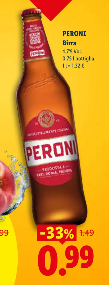 PERONI Birra 4,7% Vol. 0,75 l bottiglia