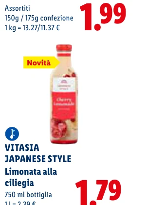 VITASIA JAPANESE STYLE Limonata alla ciliegia 750 bottiglia