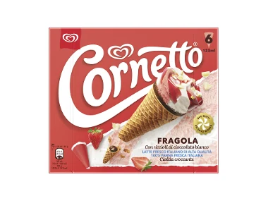 Algida Cornetto (Cornetto alla fragola 6 pezzi.)