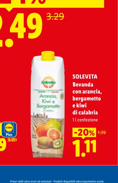 SOLEVITA Bevanda con arancia, bergamotto e kiwi di calabria