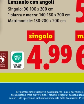 LIVARNO Lenzuolo con angoli - singolo