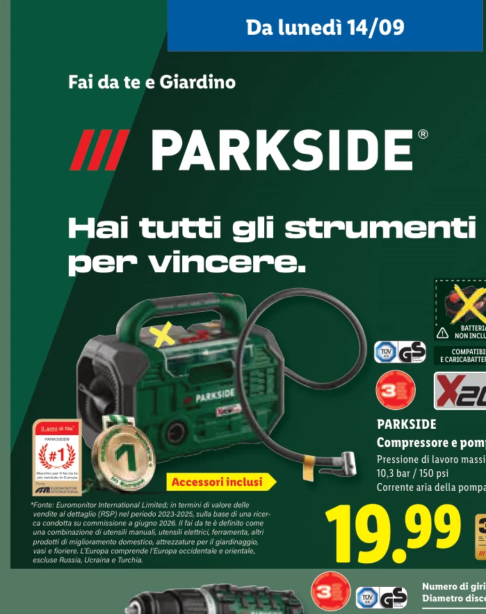 Accessori inclusi - Parkside
