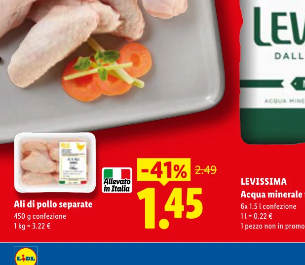Ali di pollo separate