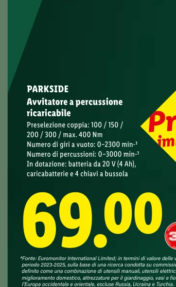 Avvitatore a percussione ricaricabile - Parkside