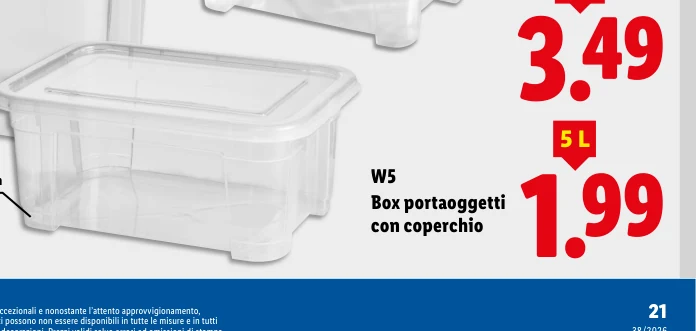 Box portaoggetti con coperchio 5 L - W5