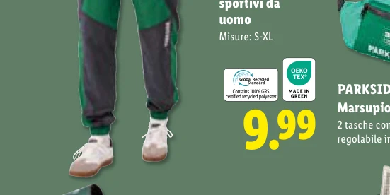 Contains 1 GRS certified recycled polyester - Parkside