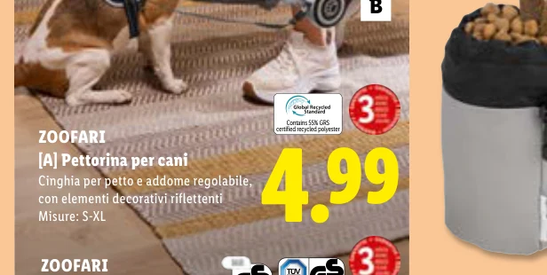 Contains GRS certified recycled polyester