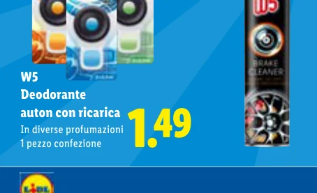 Deodorante auton con ricarica - W5