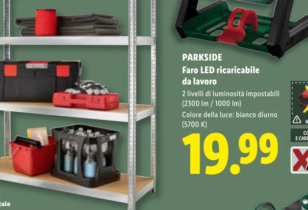 Faro LED ricaricabile da lavoro - Parkside