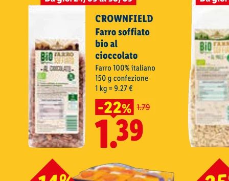 Farro soffiato bio al cioccolato - Crownfield