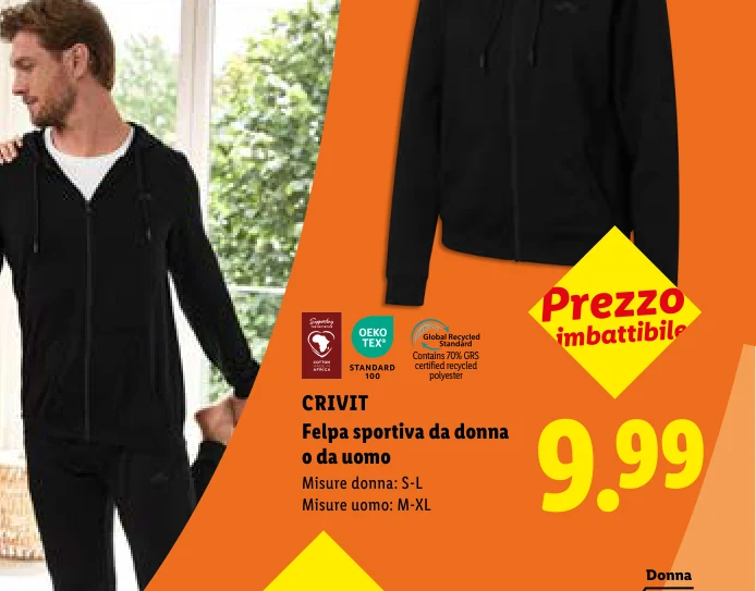 Felpa sportiva da donna o da uomo - Crivit