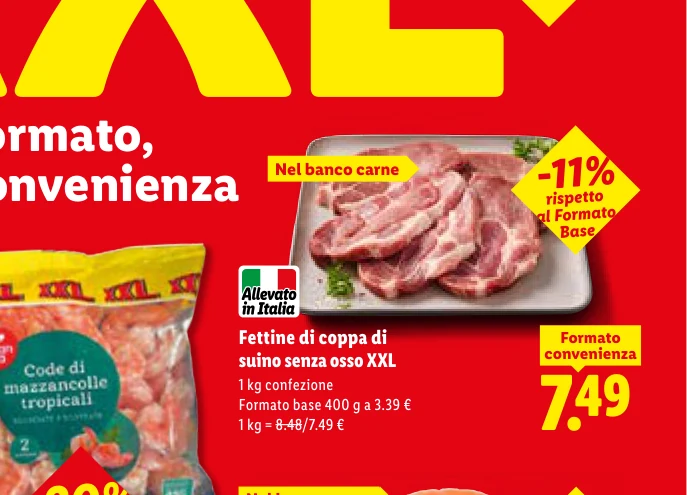 Fettine di coppa di suino senza osso XXL