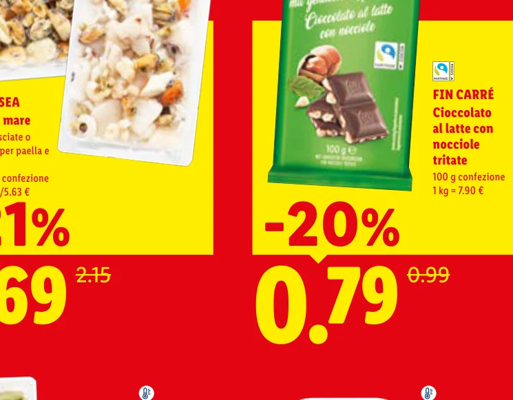 FIN CARRÉ Cioccolato al latte con nocciole tritate - Fin Carre