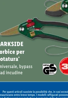 Forbice per potatura* Universale, bypass o ad incudine - Parkside