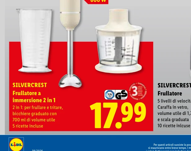 Frullatore a immersione 2 in 1 - Silvercrest