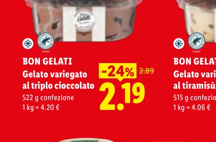 Gelato variegato al triplo cioccolato - Bon Gelati