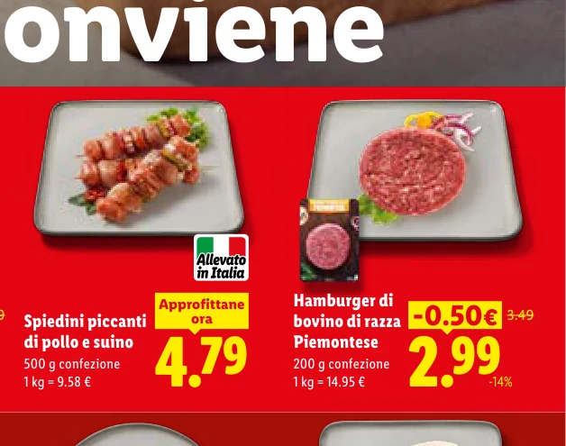 Hamburger di bovino di razza Piemontese