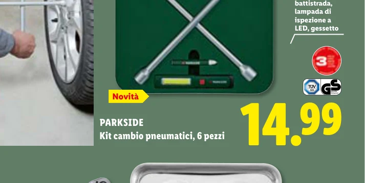 Kit cambio pneumatici, 6 pezzi - Parkside