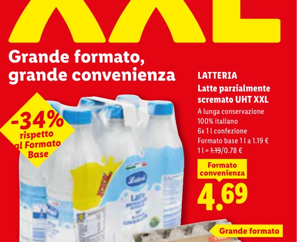 Latte parzialmente scremato UHT XXL - Latteria