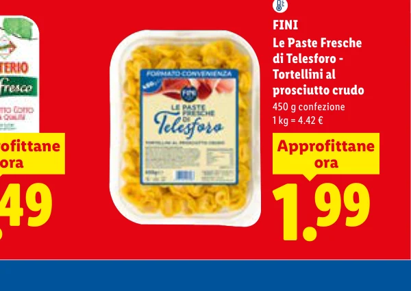 Le Paste Fresche di Telesforo - Tortellini al prosciutto crudo - Fini